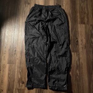 NIKE Mens Black Nylon Track Pants Athletic Joggers Side Zip Sz G